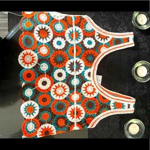 NWT size S vintage 70s style crochet vest tank top cropped